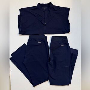 Figs scrubs lot 2 pants 1 Rafaela top navy size medium tall